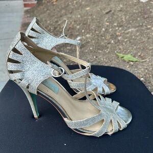 Betsey Johnson Glittering Silver Heels